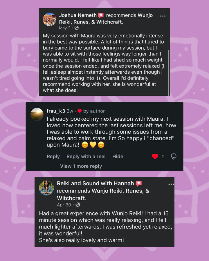In Person & Distance Reiki Healing Session Feedback Feedback from Reiki Healing Session